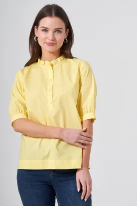 27" Elbow Sleeve Ruffle Collar Blouse