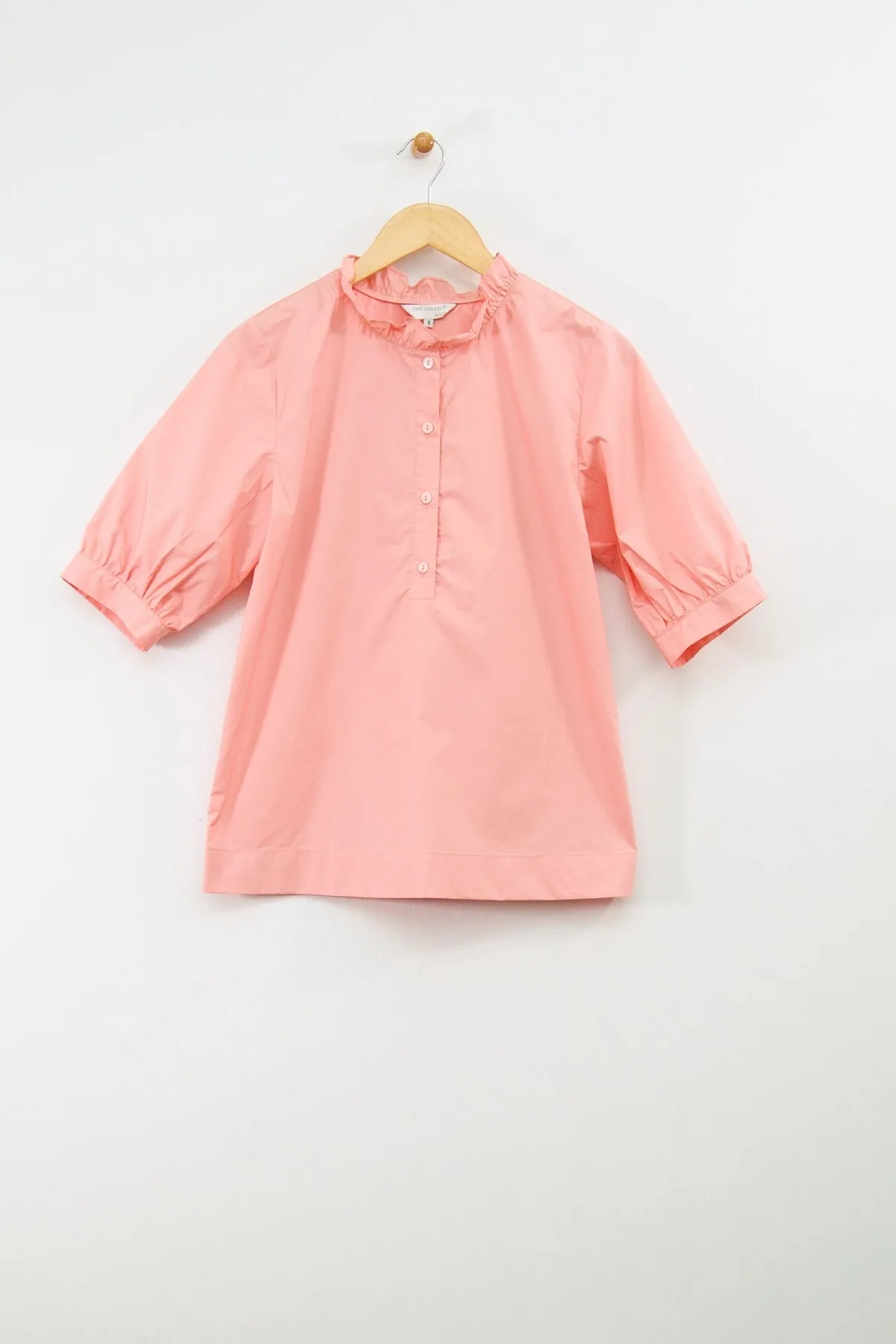 27" Elbow Sleeve Ruffle Collar Blouse