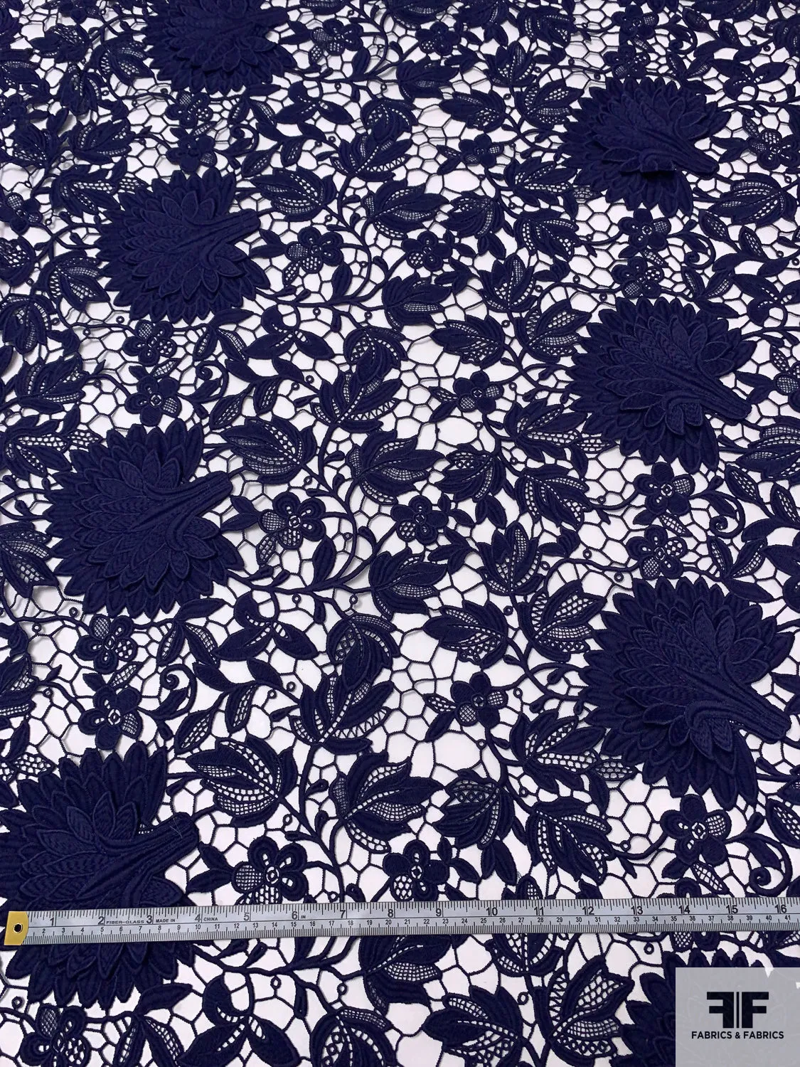 3D Floral Guipure Lace - Purple
