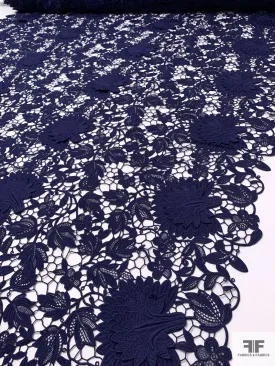 3D Floral Guipure Lace - Purple