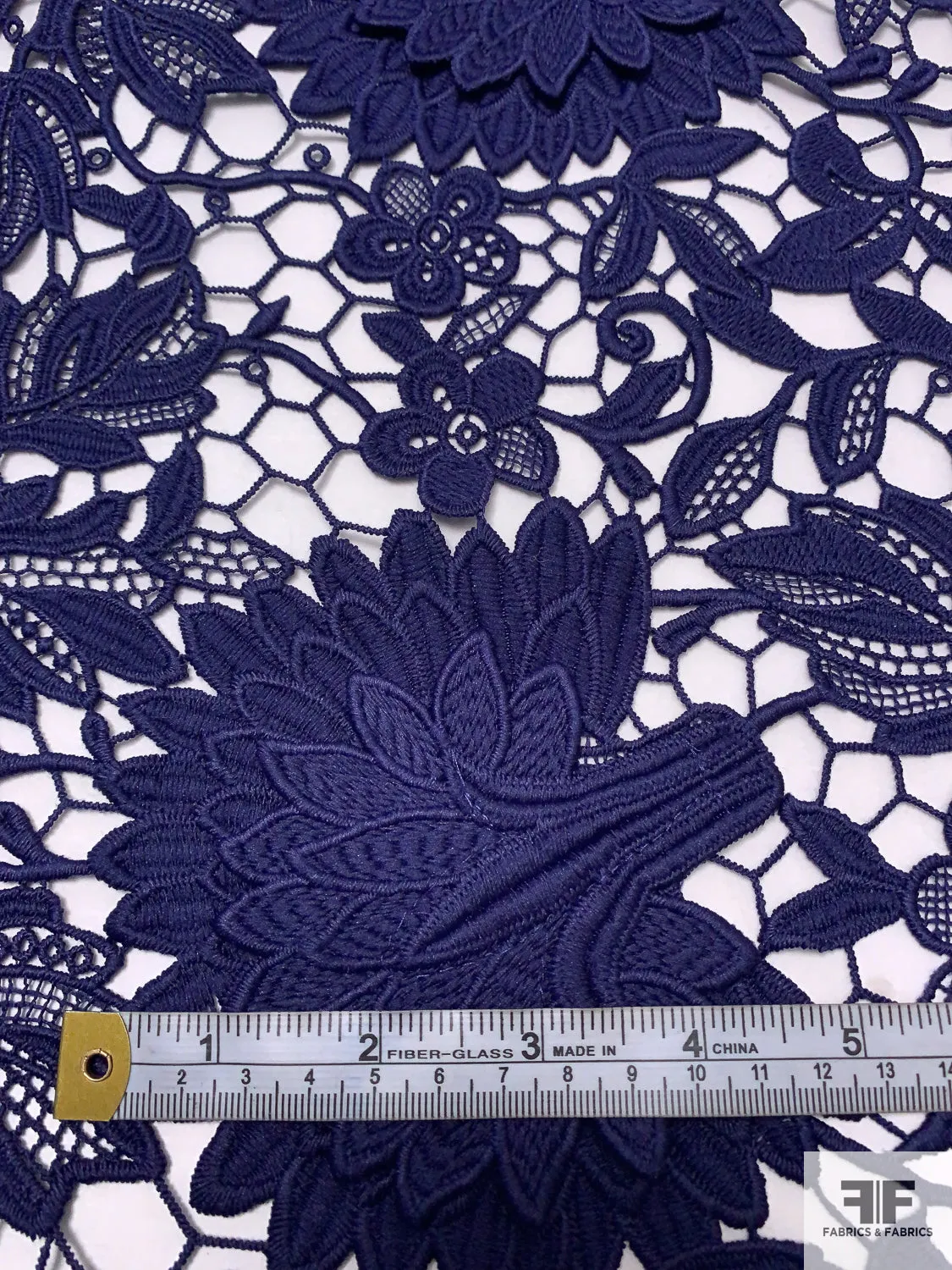 3D Floral Guipure Lace - Purple