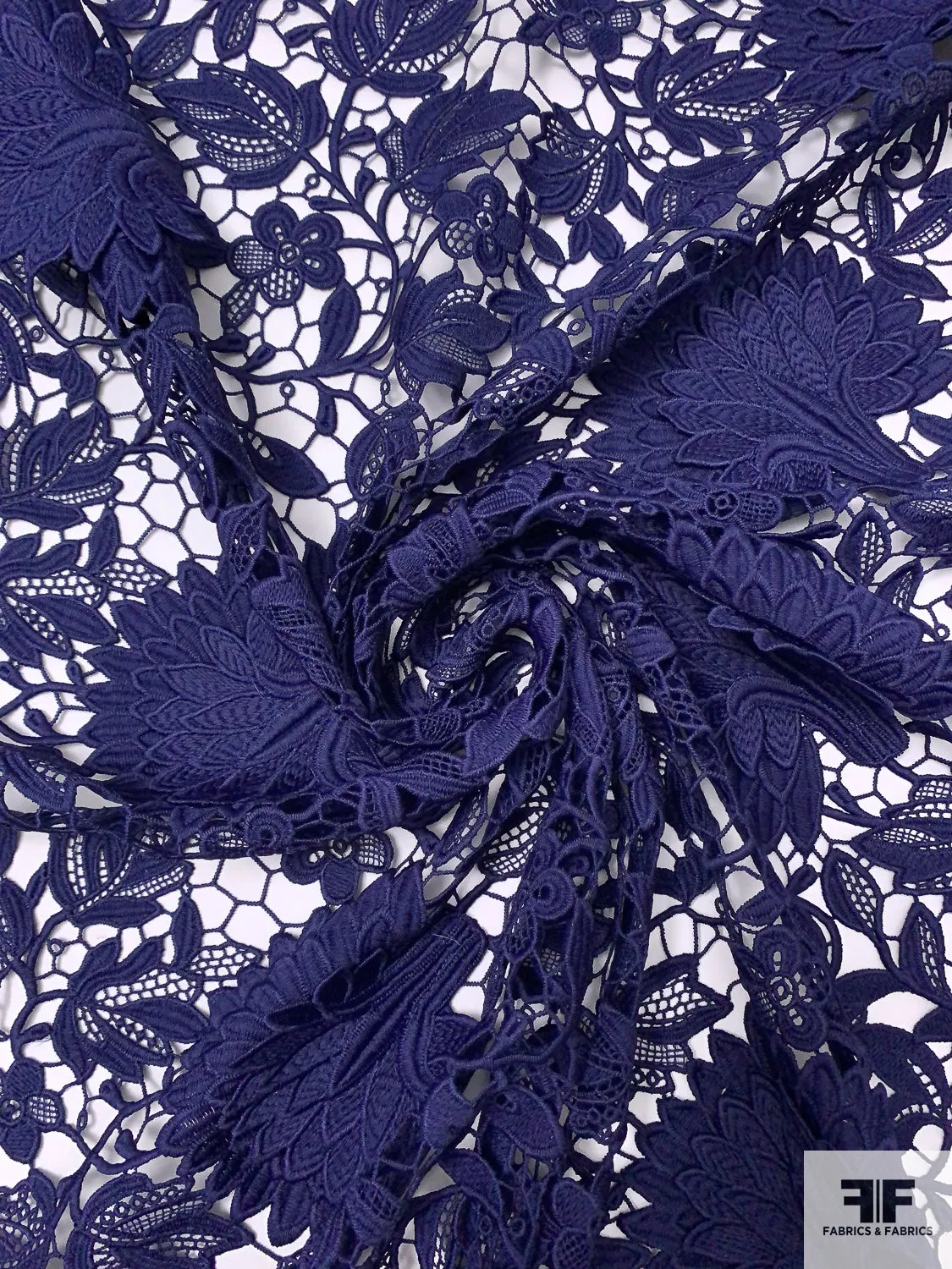 3D Floral Guipure Lace - Purple
