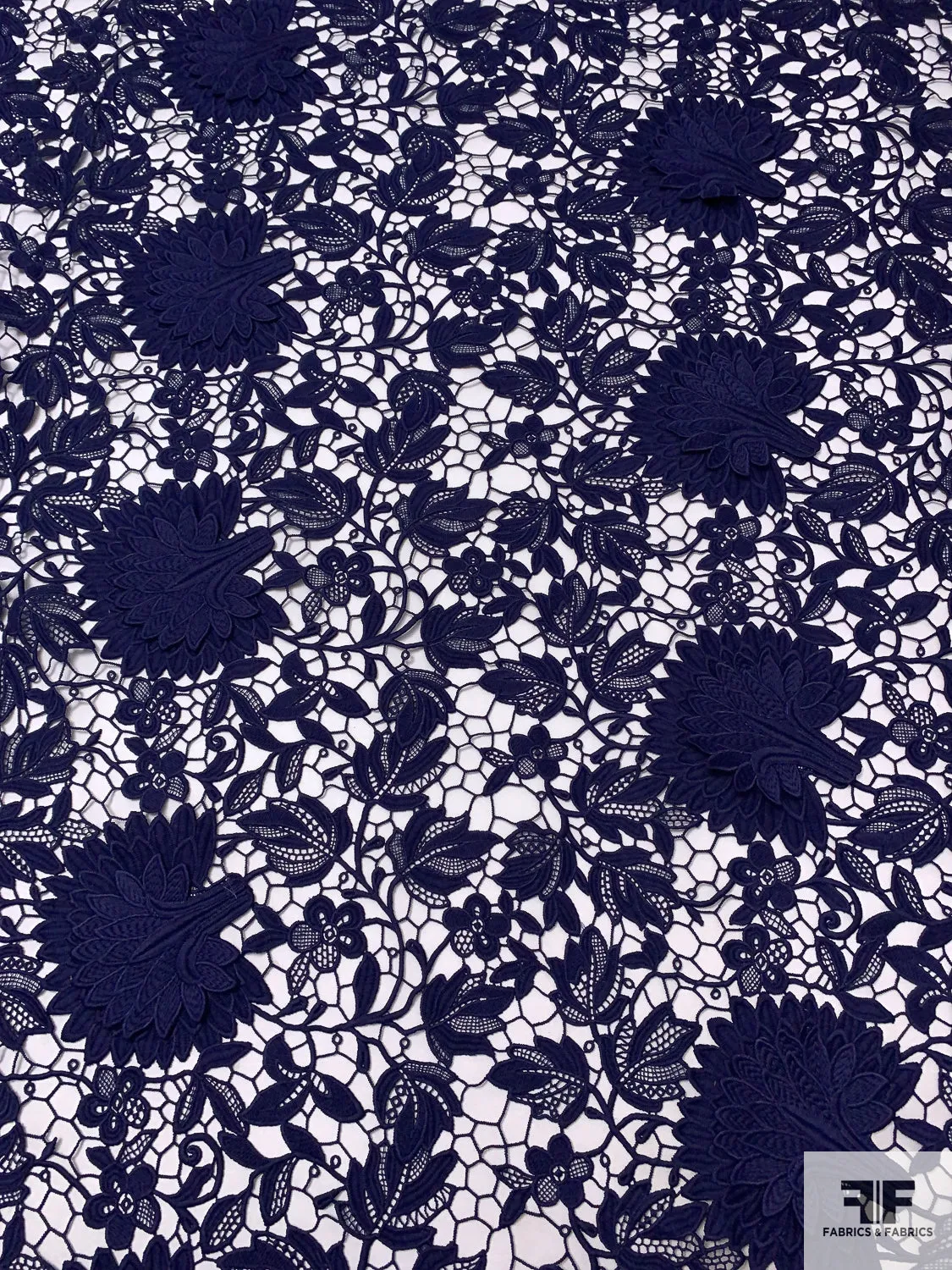 3D Floral Guipure Lace - Purple