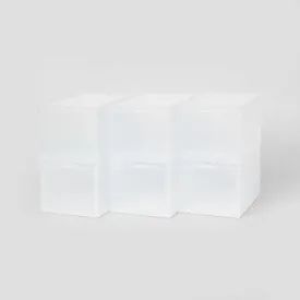 6pk Small Stackable Bins Front Opening Clear Plastic - Brightroom
