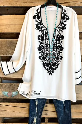 AHB EXCLUSIVE: Singing to My Soul Blouse - Moss White - SALE