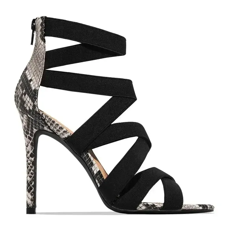 Amozae-2024 New Summer Women's High Heels Stiletto Women's Sandals Fashion All-match Zipper Sexy Open Toe Buckle Sandals Women Party