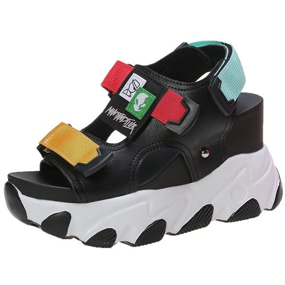Amozae- Brand New Lady Platform Chunky Sandals Lace Up Buckle Punk  Cool Women's Sandals Open Toe Casual Summer Sports Shoes