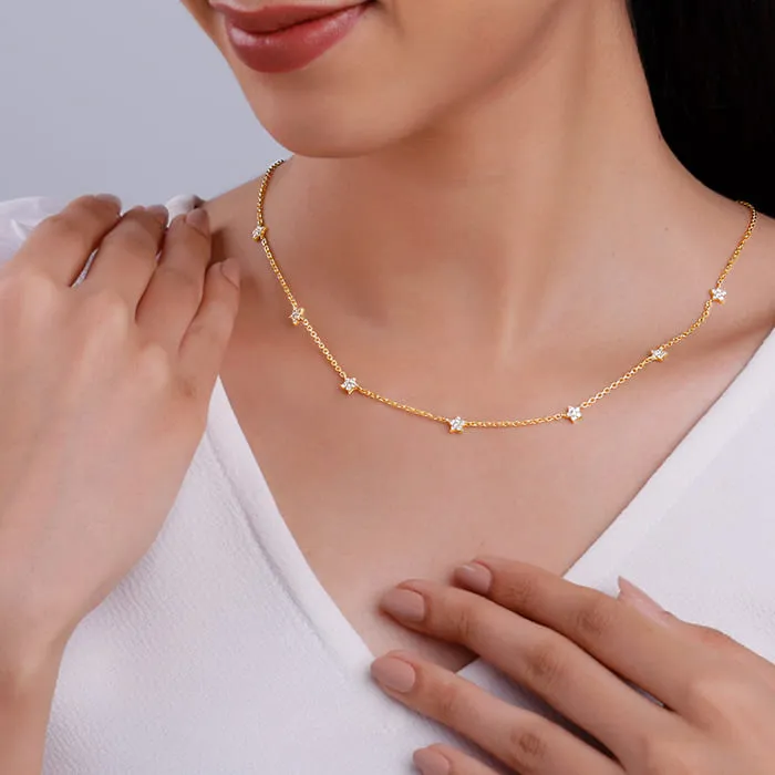 Anushka Sharma Golden Star Constellation Necklace