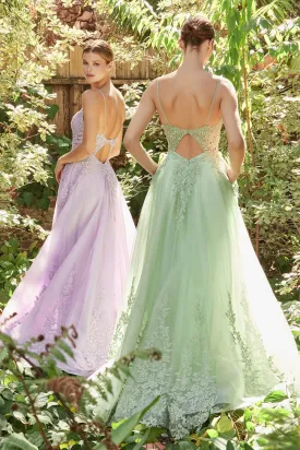 Audrina Lace Top Tulle Ballgown Prom Dress 6201125HIR-Lavender Andrea & Leo A1125 LaDivine A1125