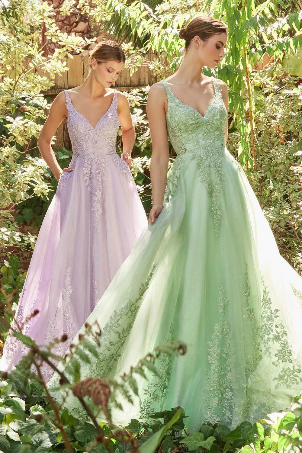 Audrina Lace Top Tulle Ballgown Prom Dress 6201125HIR-Lavender Andrea & Leo A1125 LaDivine A1125