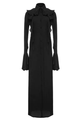 BLACK LONG SHIRT DRESS