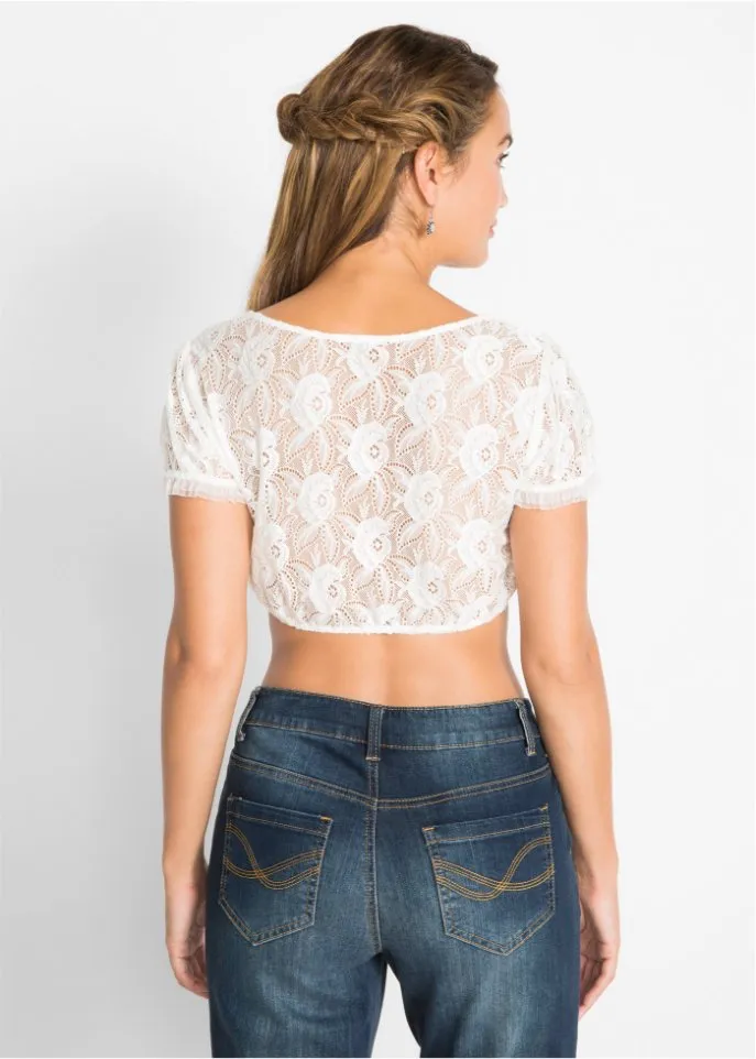 Bpc Bonprix Collection Dirndl Lace Blouse, White