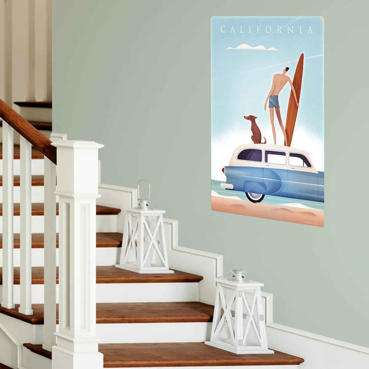 California Surfing Beach Decal