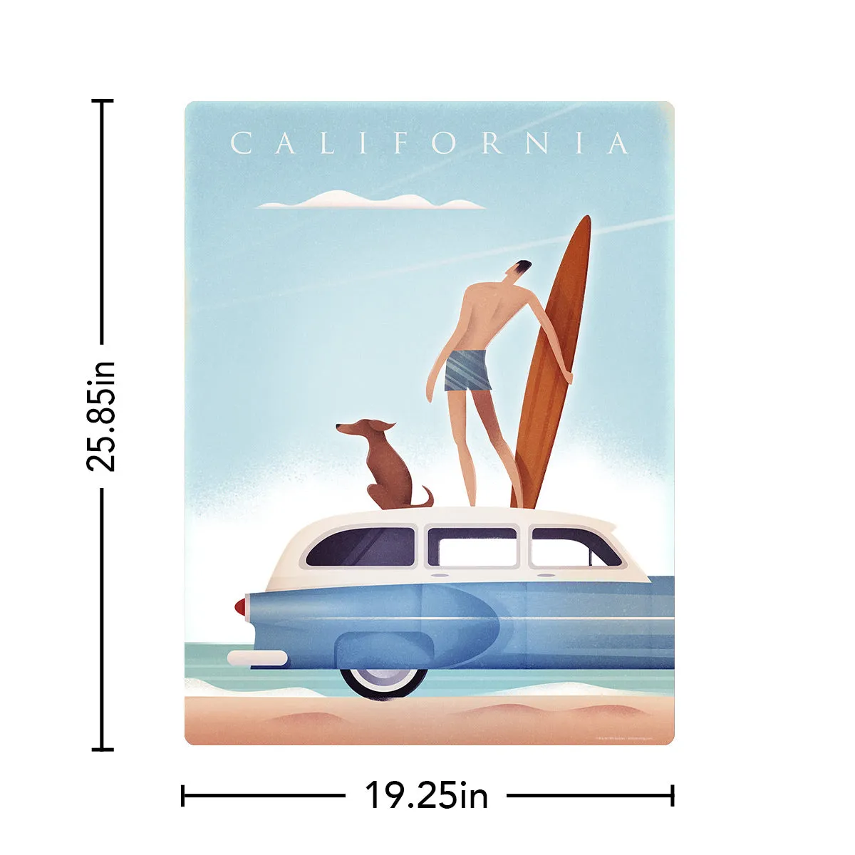 California Surfing Beach Decal