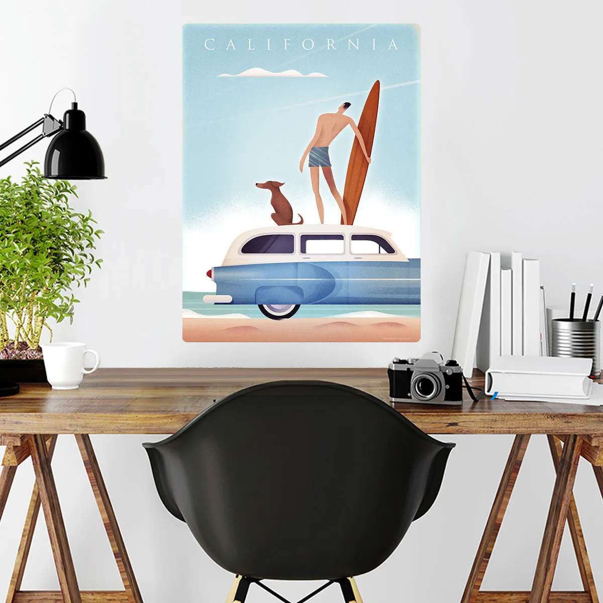 California Surfing Beach Decal