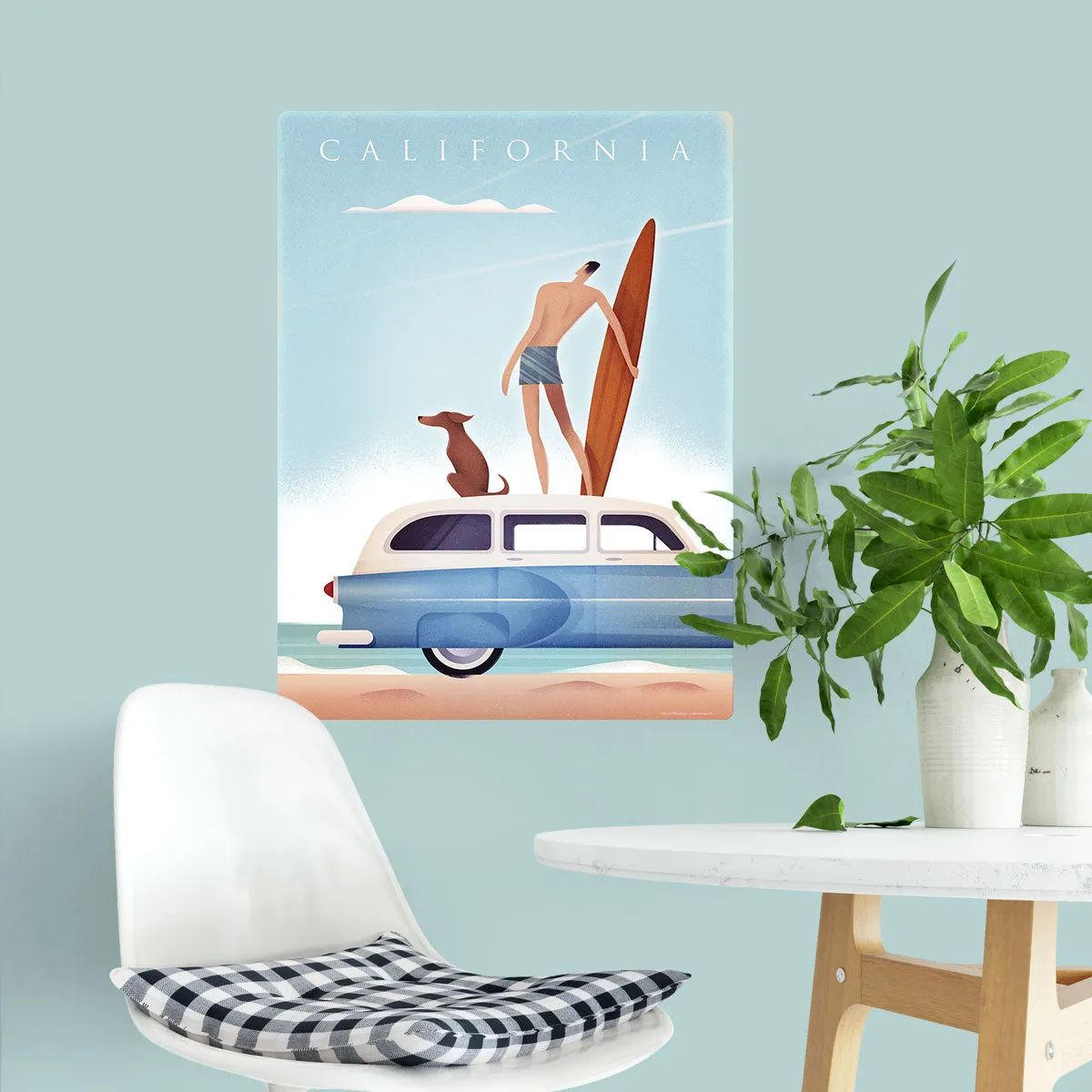 California Surfing Beach Decal