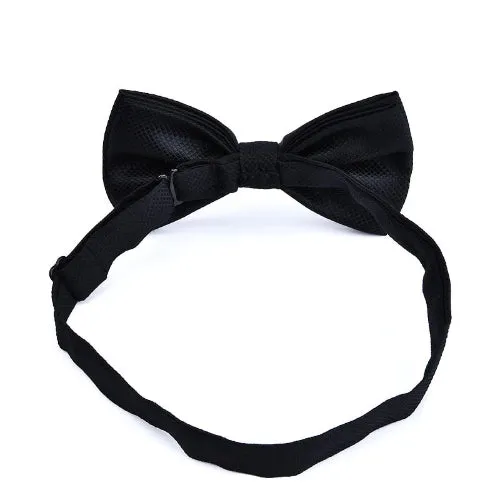 Classy Men Red Silver Deluxe Pre-Tied Bow Tie