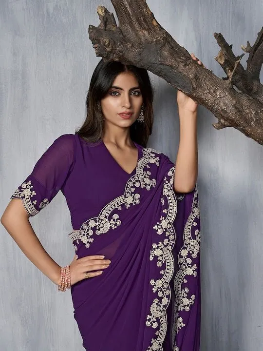 Embroidered Saree