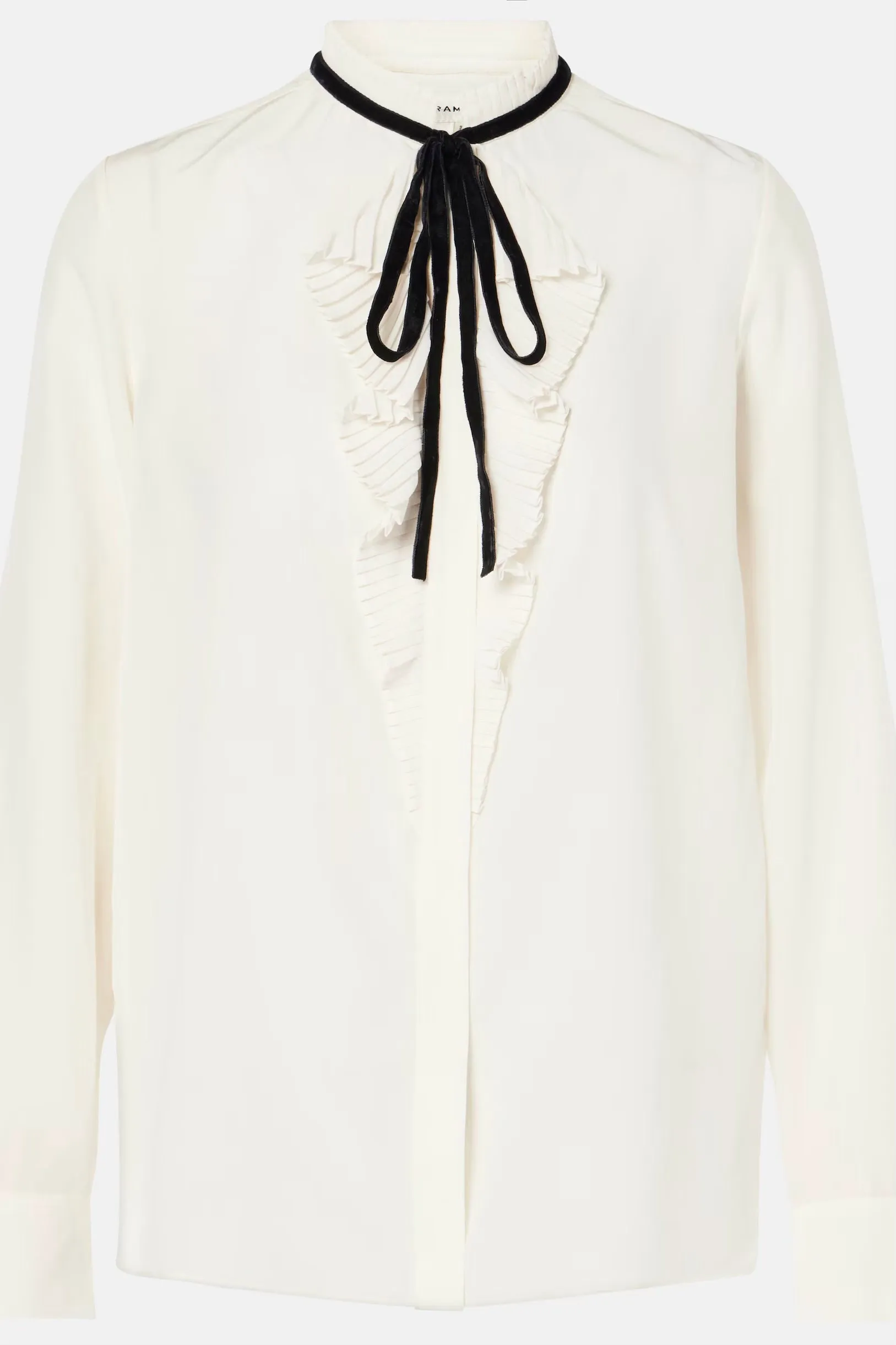 Frame - Velvet Tie Ruffle Blouse