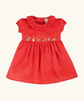 Frugi Amilie Party Dress - True Red/Robin