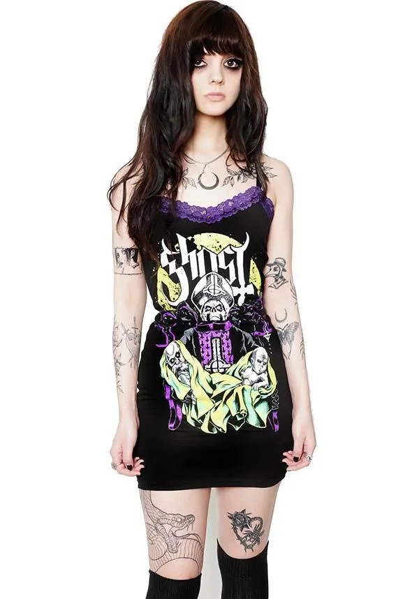 Ghost Purple | LACE STRAP DRESS*