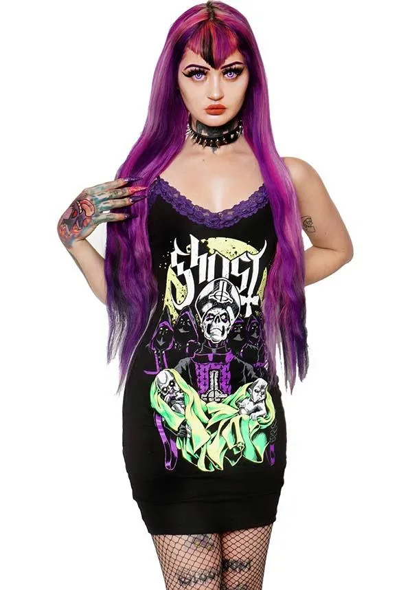 Ghost Purple | LACE STRAP DRESS*