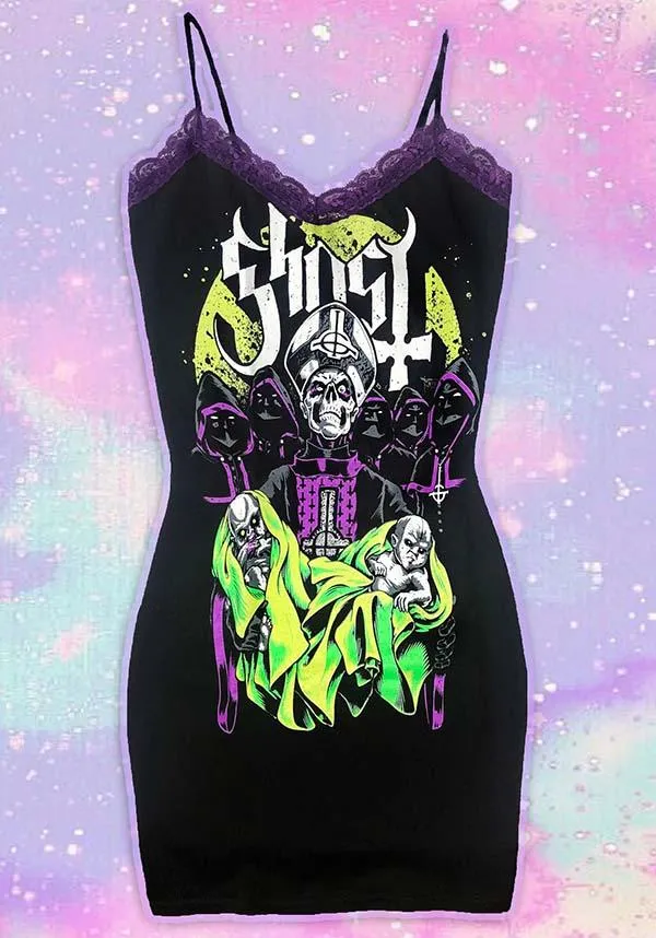 Ghost Purple | LACE STRAP DRESS*