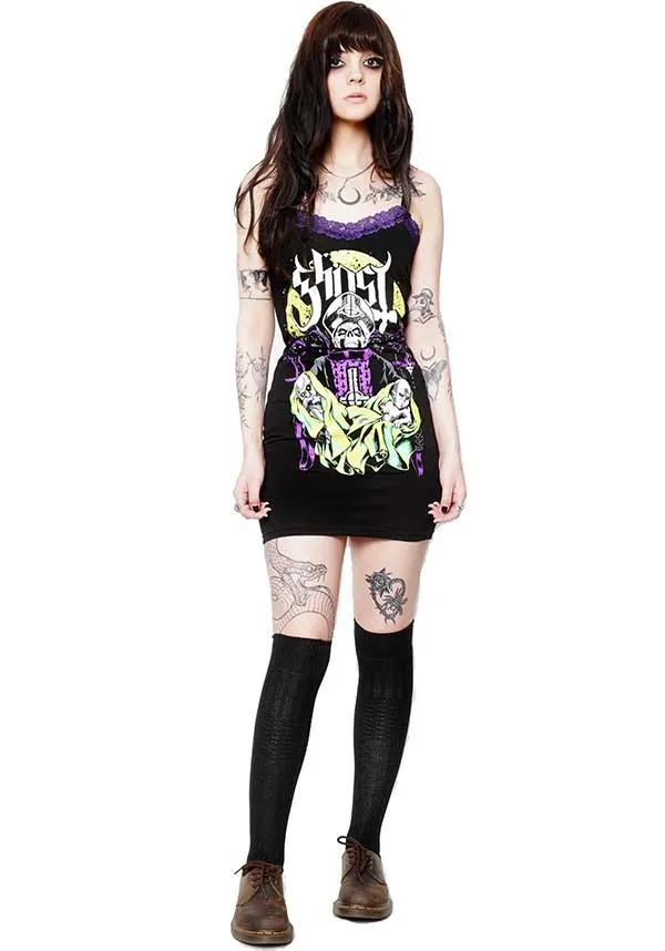 Ghost Purple | LACE STRAP DRESS*