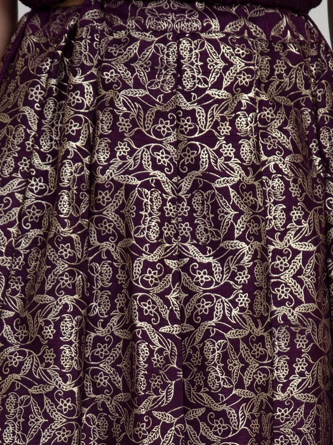 Girls Purple & Pink Ready To Wear Lehenga & Blouse With Dupatta