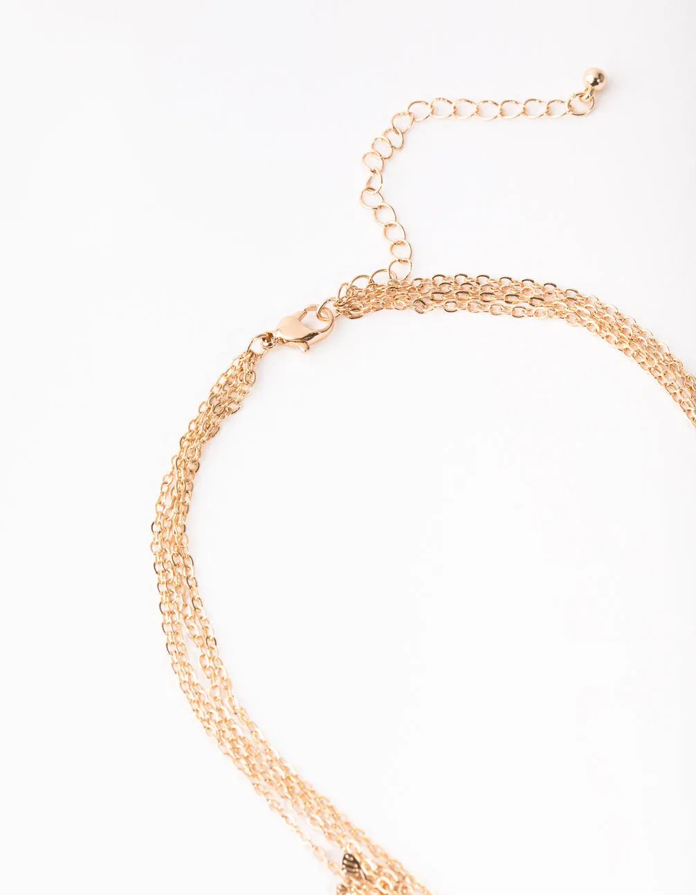 Gold Purple Butterfly Four-Row Necklace