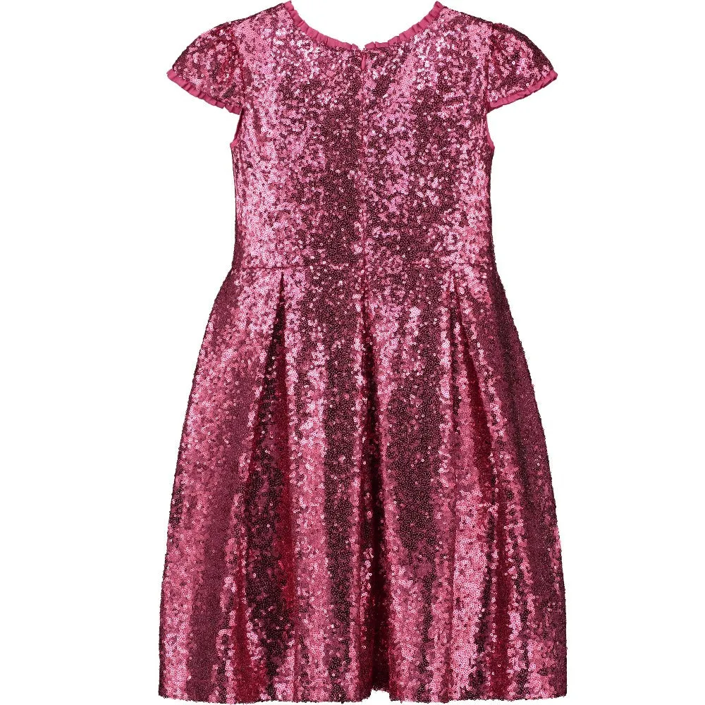Holly Hastie Dazzel Bright Pink Sequin Girls Party Dress