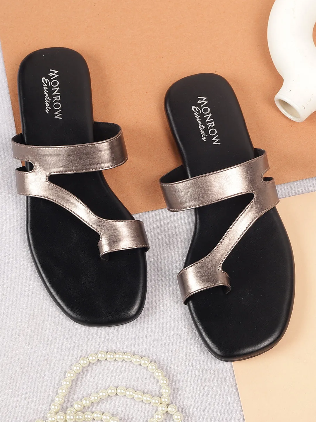 Isabel Gun metal Flats