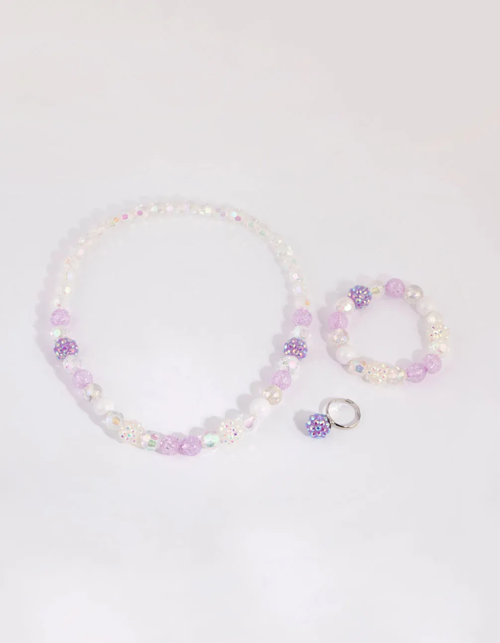 Kids Purple Fireball Mixed Bead Jewellery Set