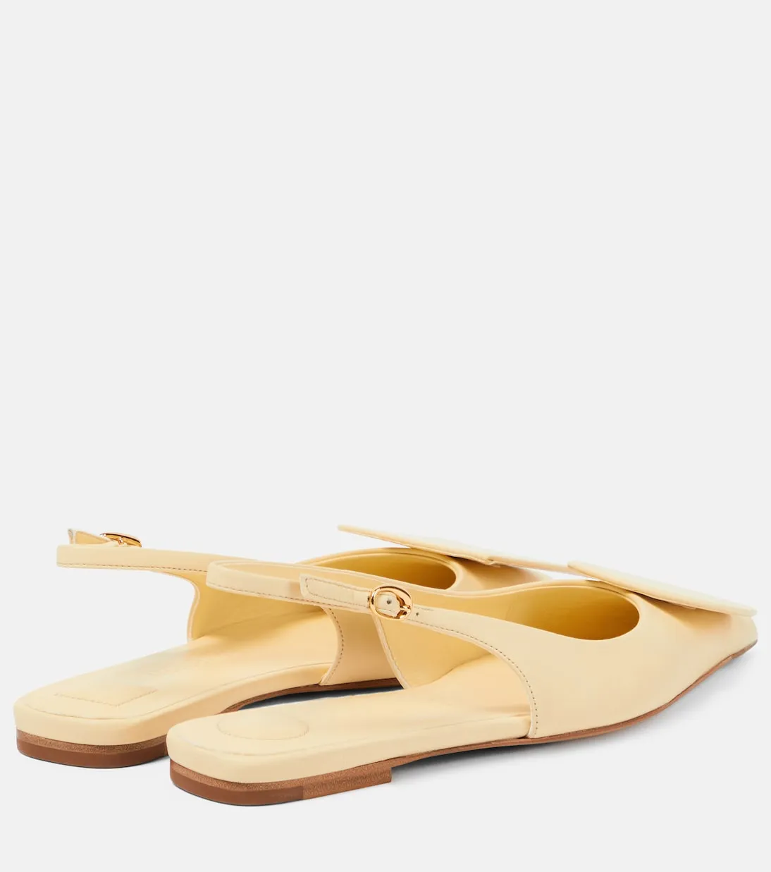 Leather ballet flats les slingbacks duelo plates Jacquemus, white