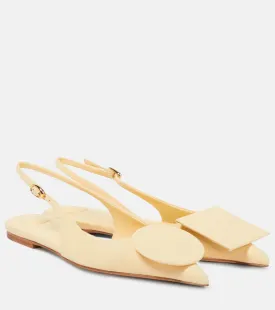 Leather ballet flats les slingbacks duelo plates Jacquemus, white