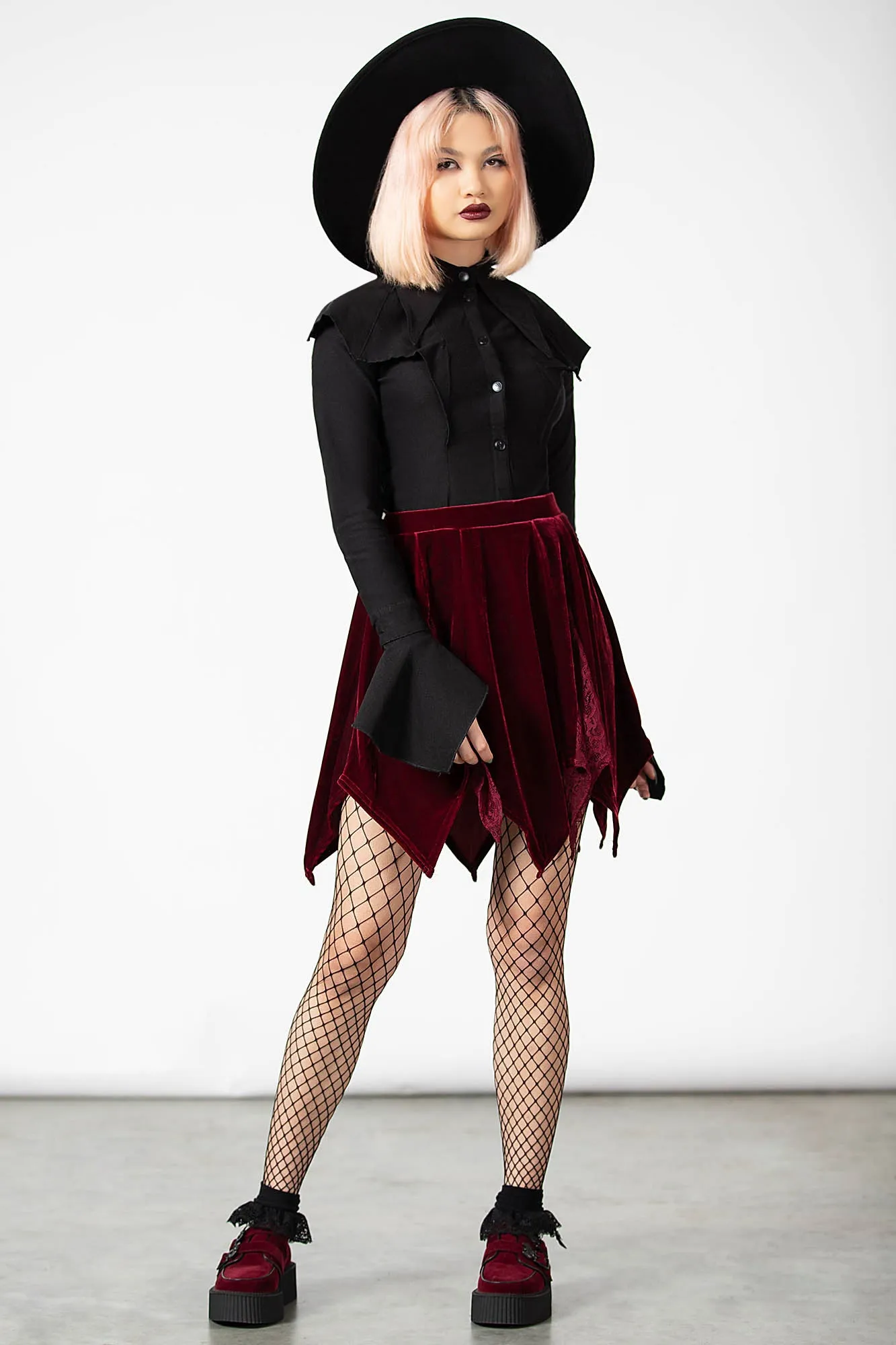 Lester Velvet Mini Skirt [BLOOD]
