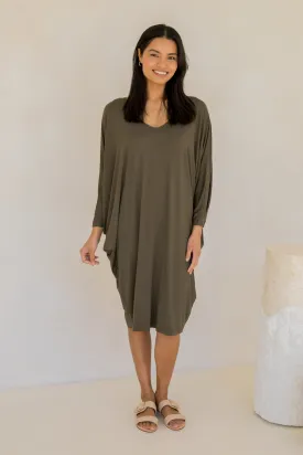 Long Sleeve Miracle Dress | Moss Green