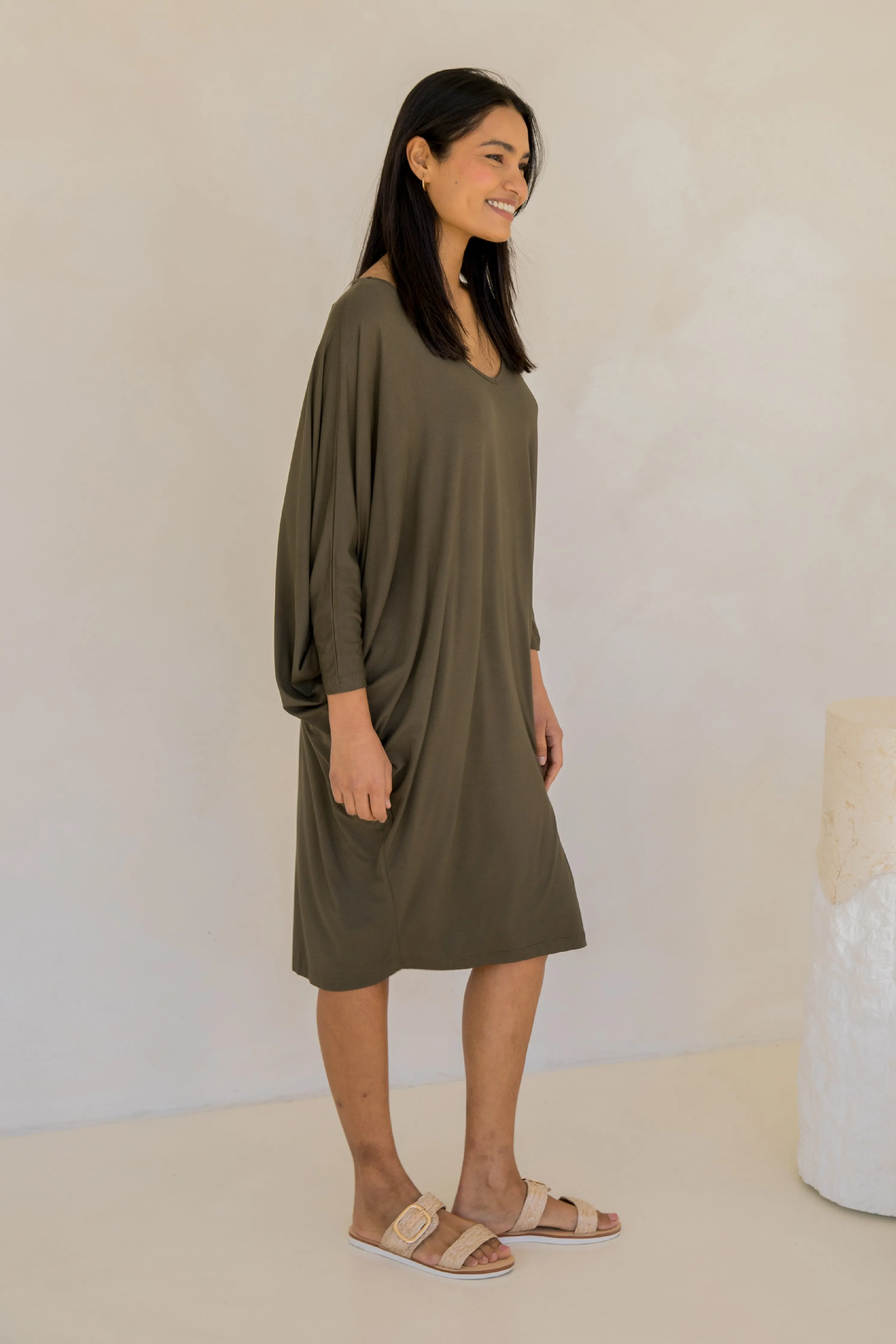 Long Sleeve Miracle Dress | Moss Green