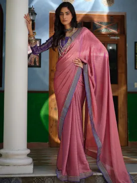 Magenta Art Silk Woven Saree
