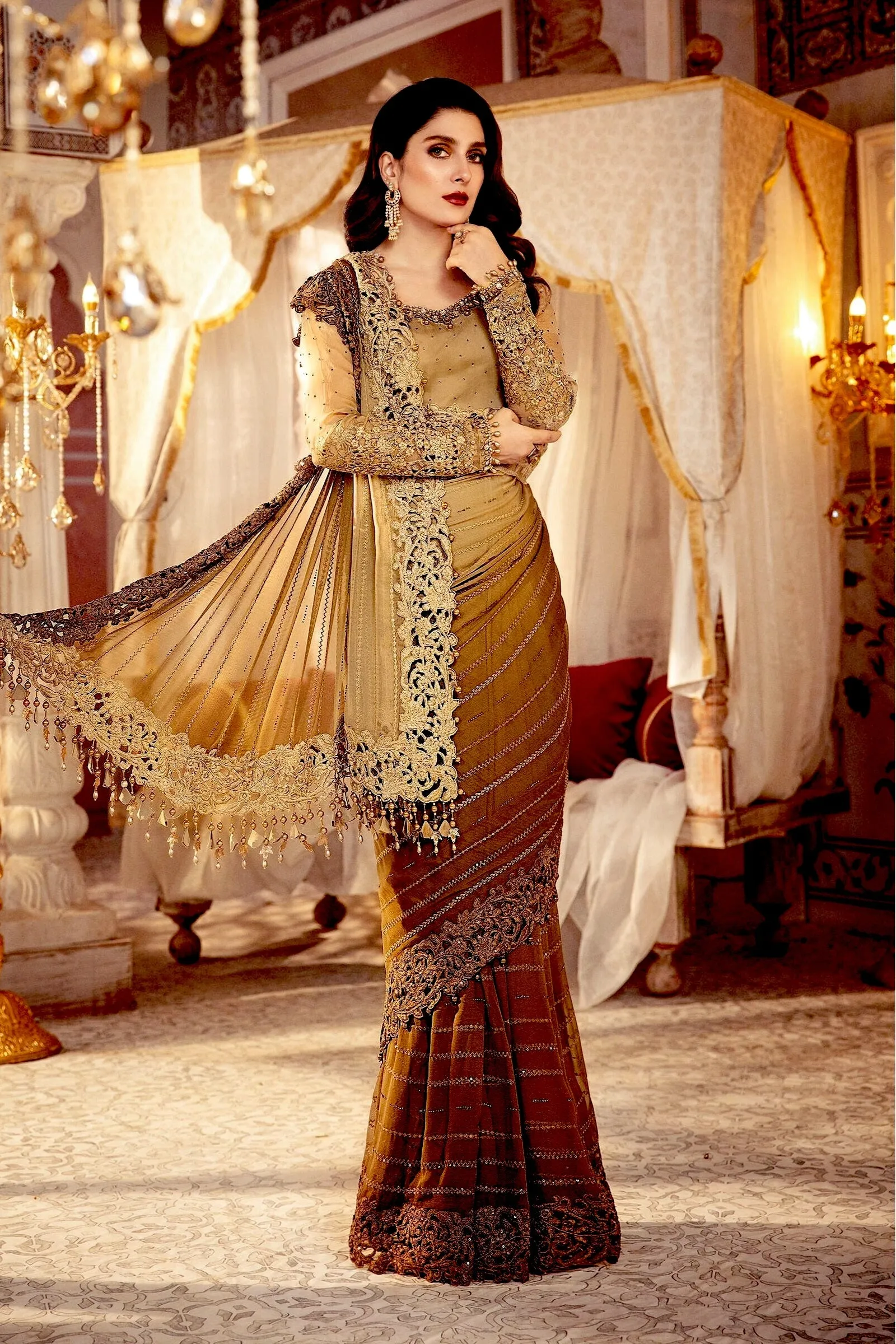 MARIA.B. MBroidered Wedding Collection – Chocolate Cappuccino (BD-2306)