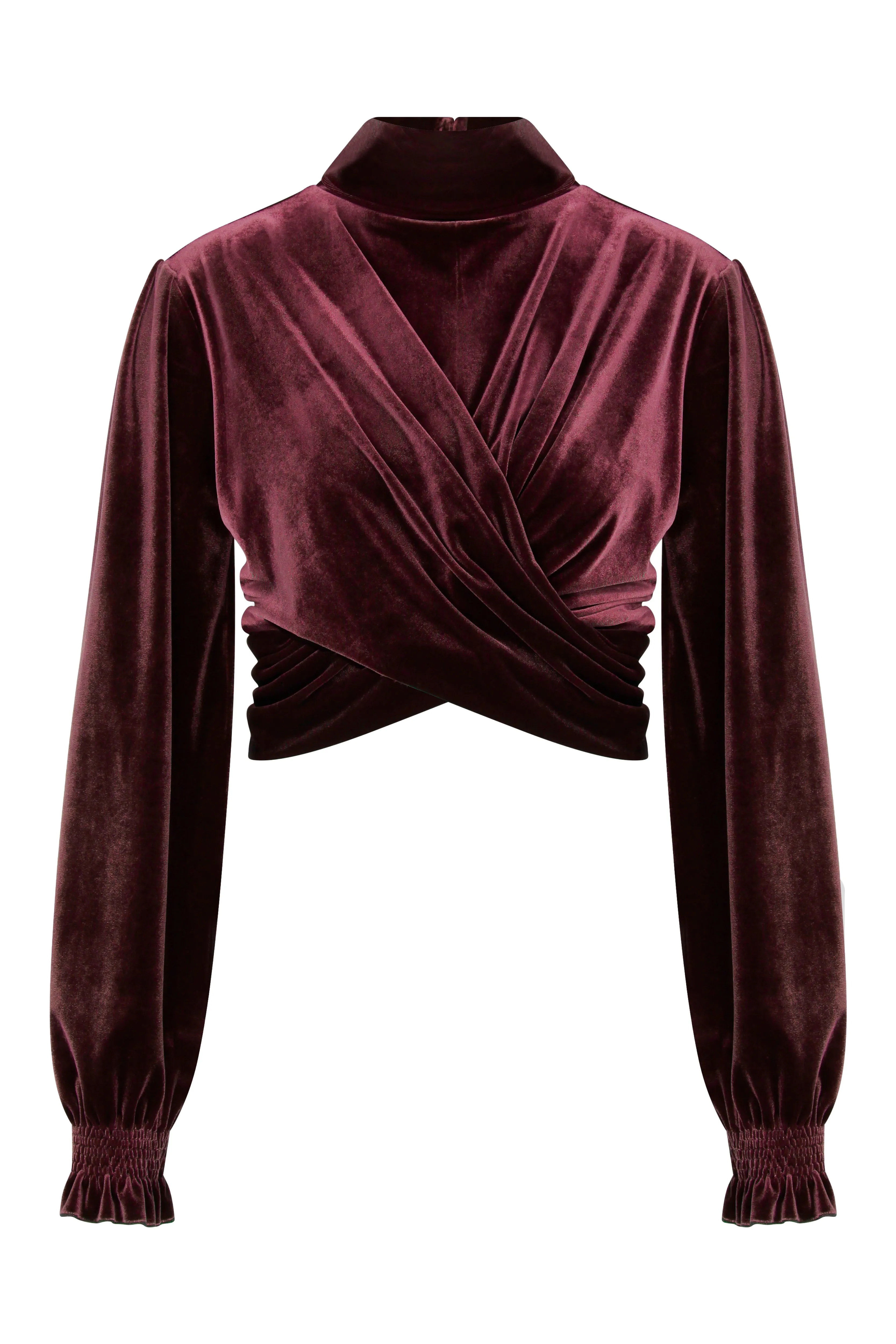 Melani Velvet Blouse in Burgundy