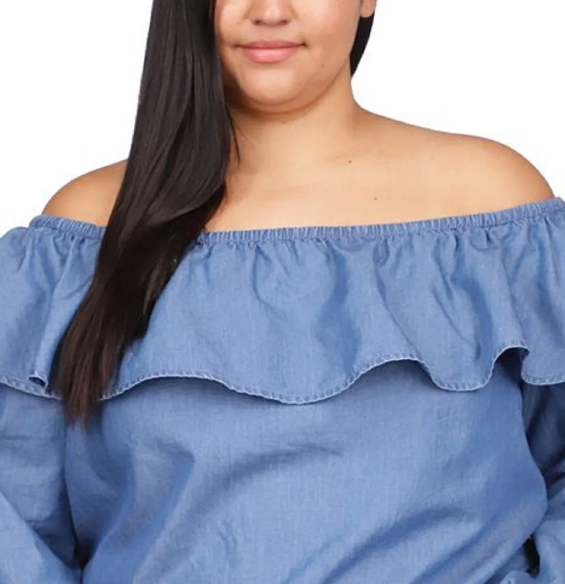 Michael Kors Women's Off The Shoulder Top Blue