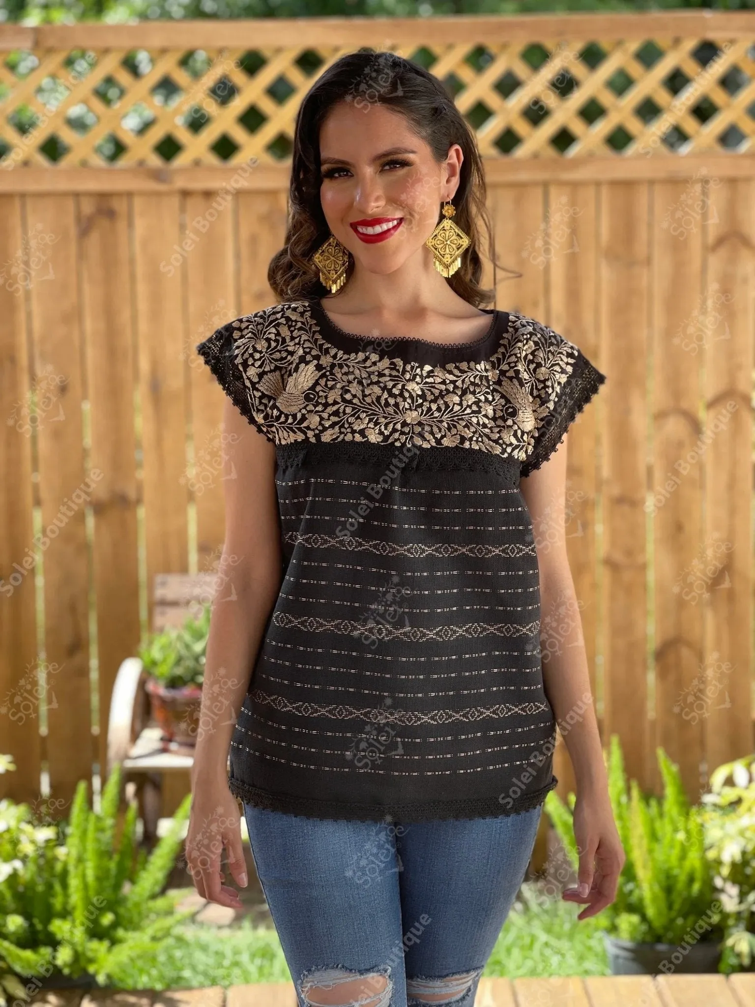 Mitla Sencilla Dorada Blouse