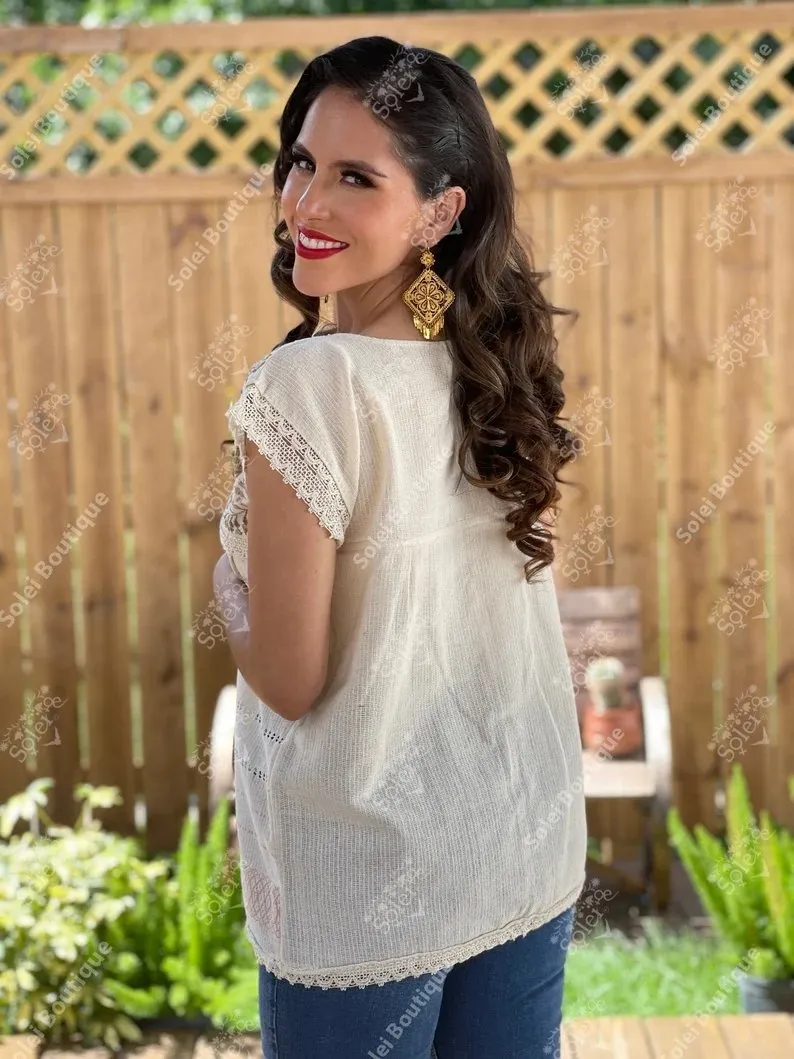 Mitla Sencilla Dorada Blouse