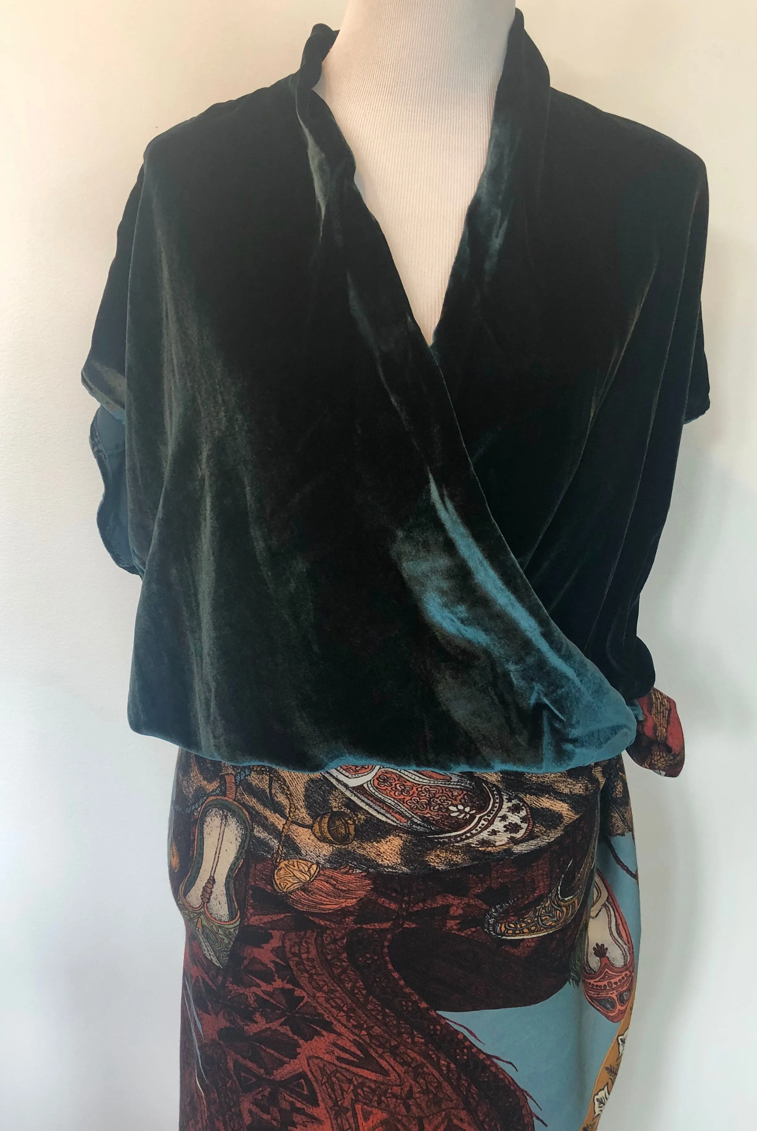 Natalie Busby Velvet Sleeveless Twist Blouse