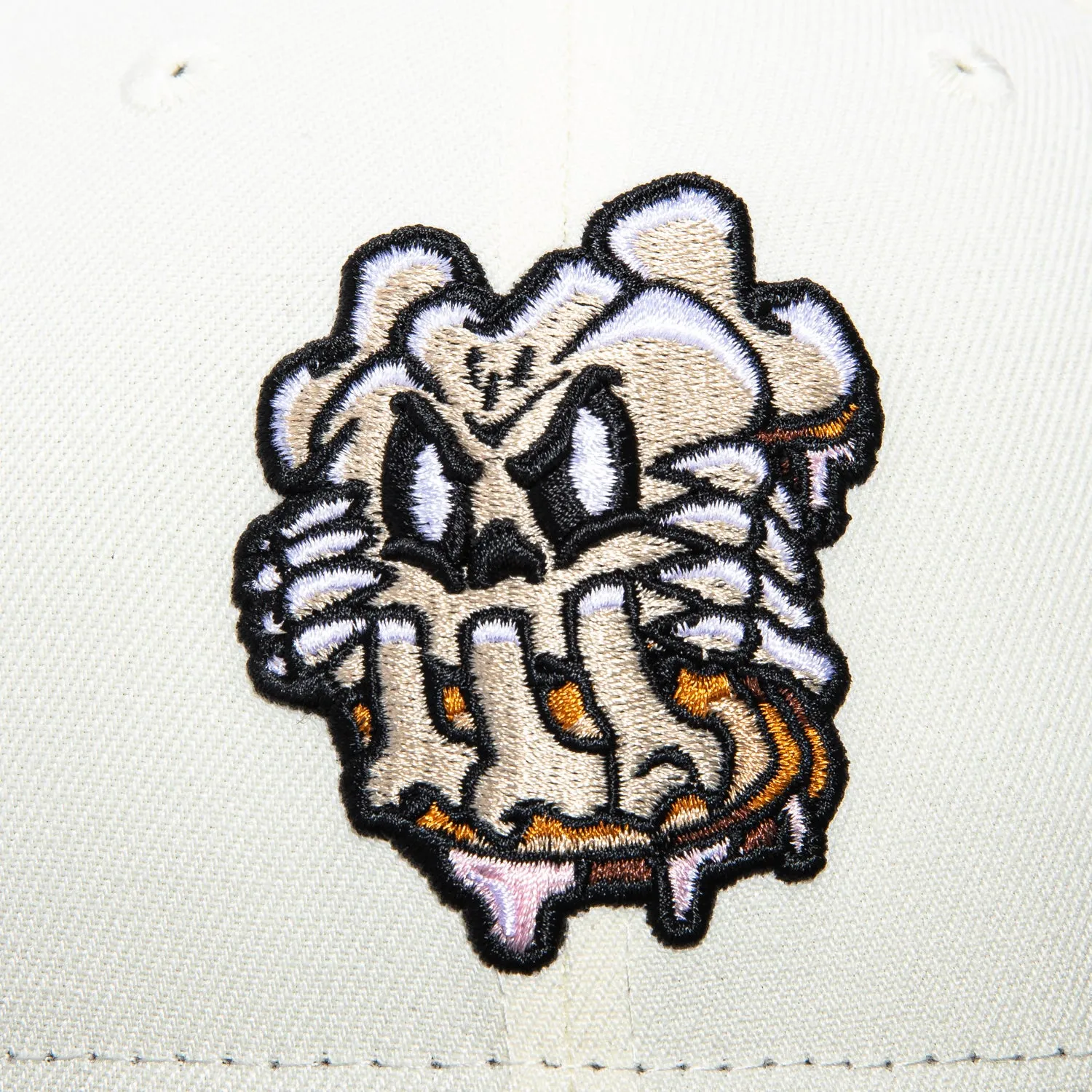 New Era 59Fifty PBJ Bones Mask Hat Club Logo Patch Hat - White, Black