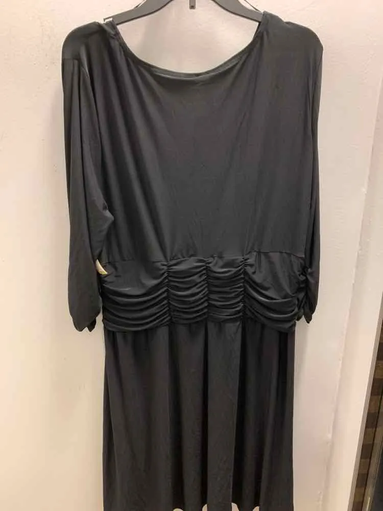 NWT NY COLLECTION PLUS SIZES Size 2X Black LONG SLEEVES Dress