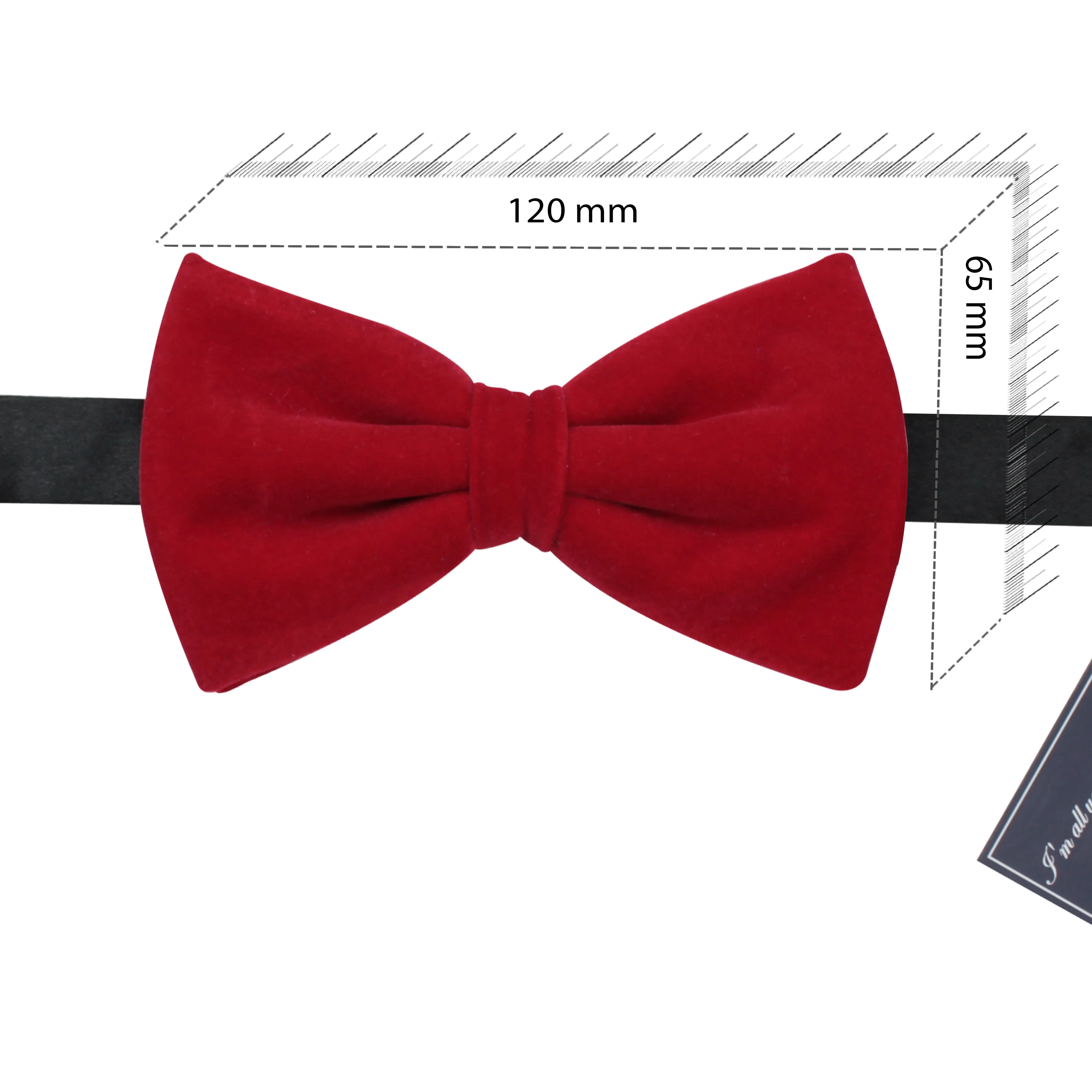 Peluche Solid Essentials Red Velvet Bow Tie