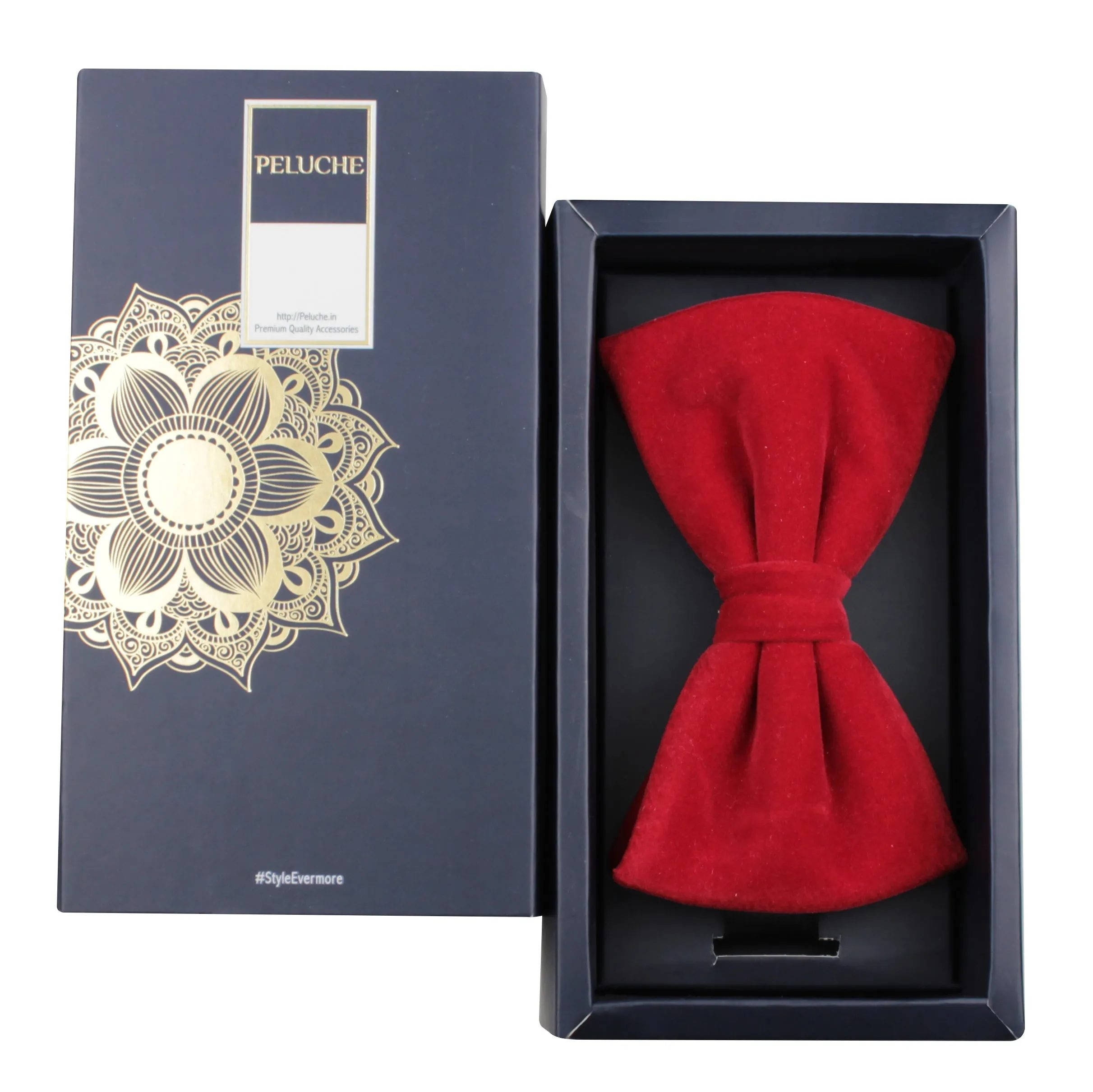 Peluche Solid Essentials Red Velvet Bow Tie
