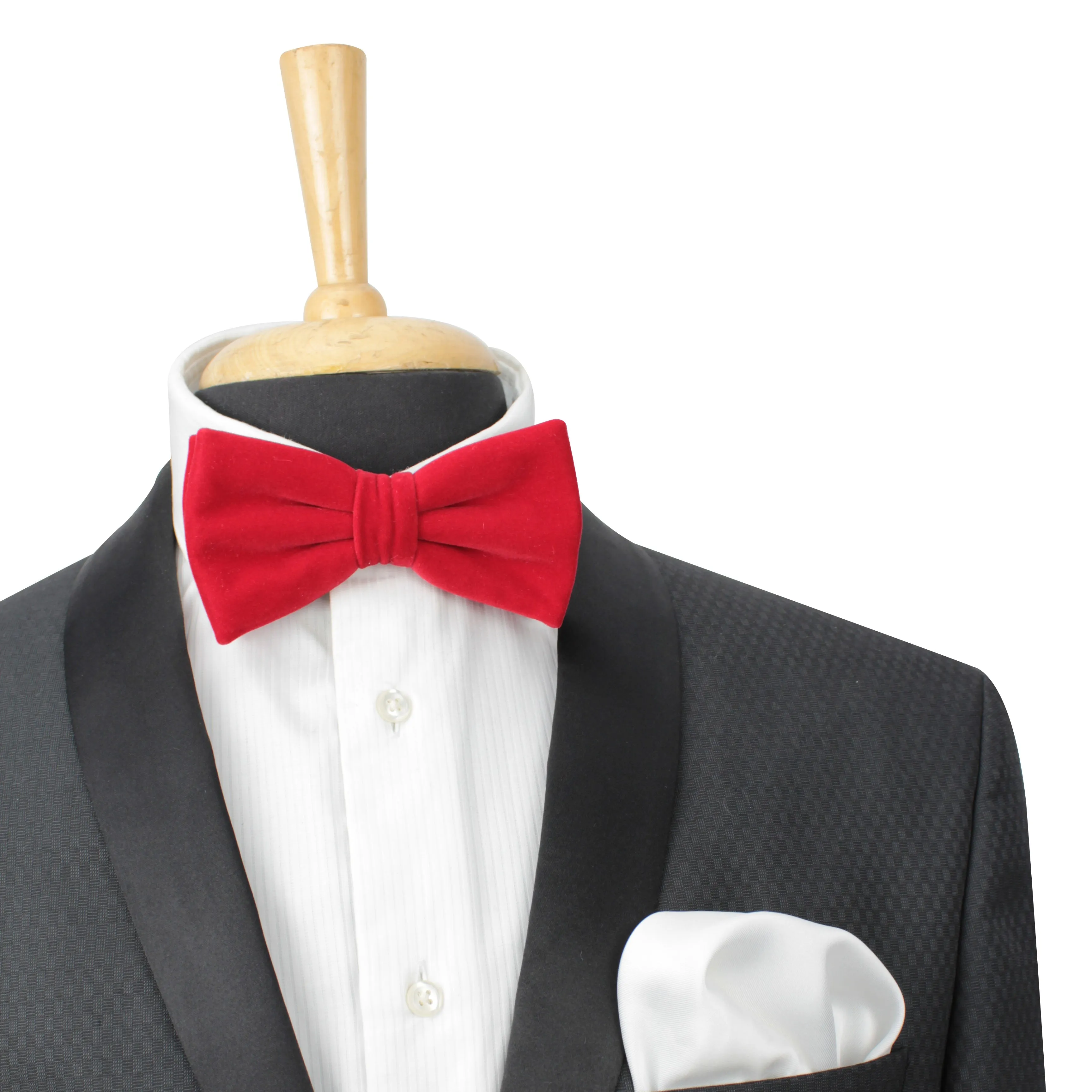 Peluche Solid Essentials Red Velvet Bow Tie